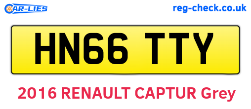 HN66TTY are the vehicle registration plates.