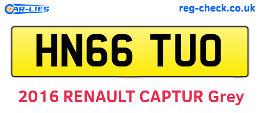HN66TUO are the vehicle registration plates.