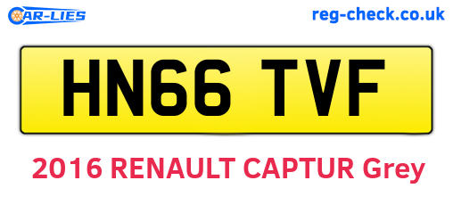 HN66TVF are the vehicle registration plates.