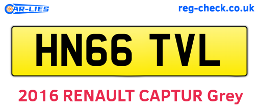 HN66TVL are the vehicle registration plates.