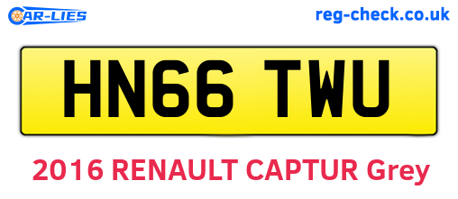 HN66TWU are the vehicle registration plates.