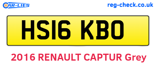 HS16KBO are the vehicle registration plates.