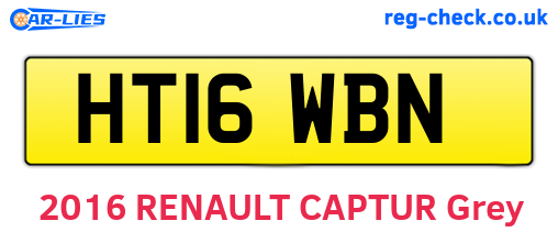 HT16WBN are the vehicle registration plates.