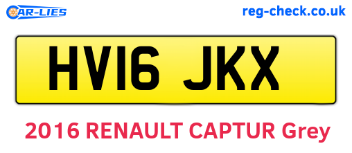 HV16JKX are the vehicle registration plates.