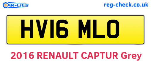 HV16MLO are the vehicle registration plates.