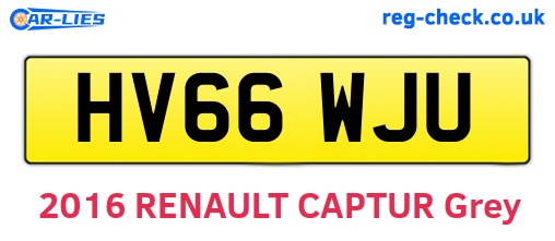 HV66WJU are the vehicle registration plates.