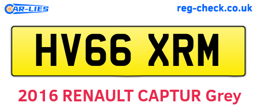 HV66XRM are the vehicle registration plates.