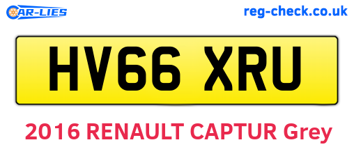 HV66XRU are the vehicle registration plates.