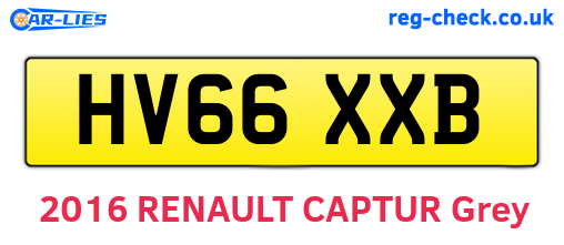 HV66XXB are the vehicle registration plates.