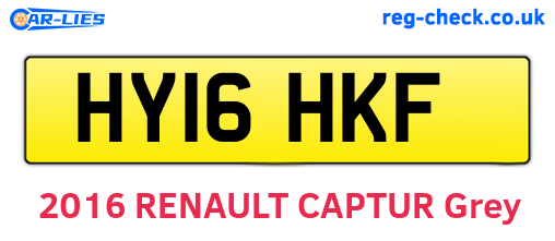 HY16HKF are the vehicle registration plates.