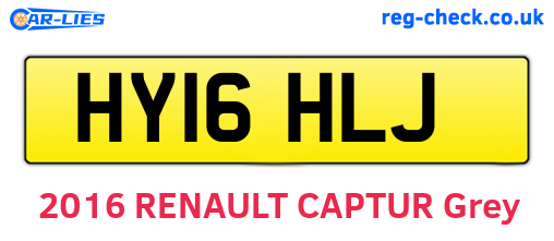 HY16HLJ are the vehicle registration plates.