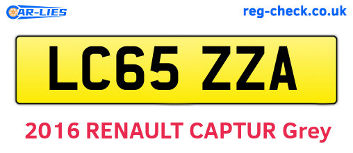 LC65ZZA are the vehicle registration plates.