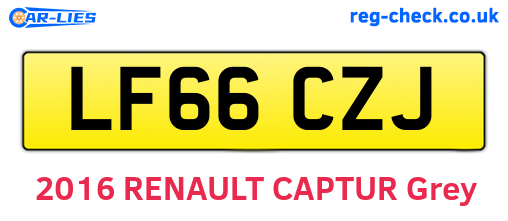 LF66CZJ are the vehicle registration plates.