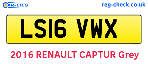 LS16VWX are the vehicle registration plates.