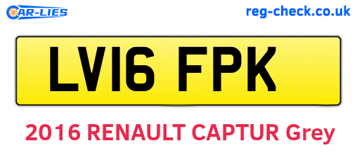 LV16FPK are the vehicle registration plates.