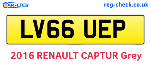LV66UEP are the vehicle registration plates.