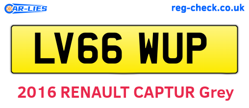 LV66WUP are the vehicle registration plates.
