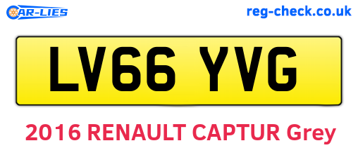 LV66YVG are the vehicle registration plates.