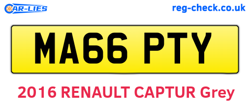 MA66PTY are the vehicle registration plates.
