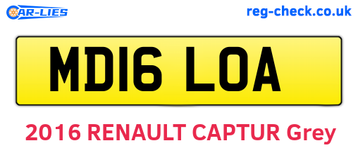 MD16LOA are the vehicle registration plates.