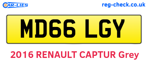 MD66LGY are the vehicle registration plates.