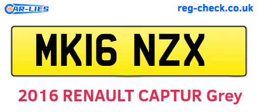 MK16NZX are the vehicle registration plates.