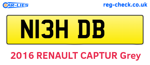 N13HDB are the vehicle registration plates.