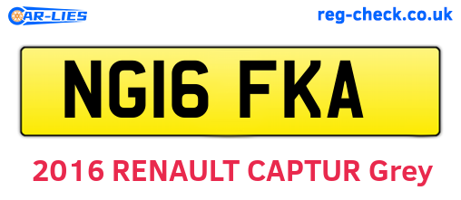 NG16FKA are the vehicle registration plates.