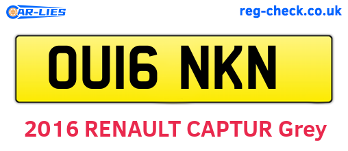 OU16NKN are the vehicle registration plates.