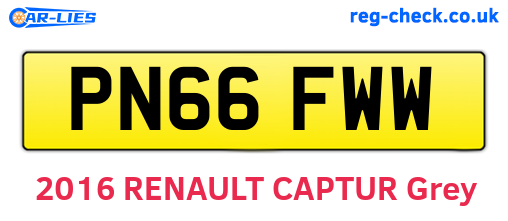 PN66FWW are the vehicle registration plates.