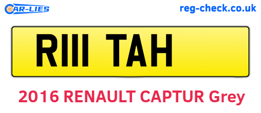 R111TAH are the vehicle registration plates.