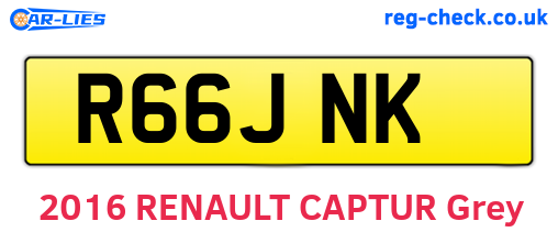 R66JNK are the vehicle registration plates.