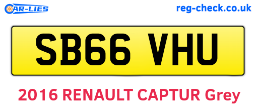 SB66VHU are the vehicle registration plates.
