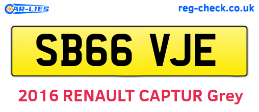 SB66VJE are the vehicle registration plates.