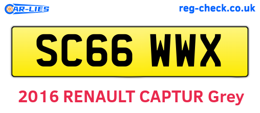 SC66WWX are the vehicle registration plates.