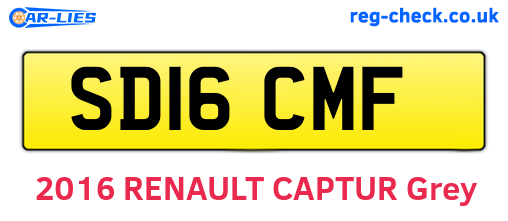 SD16CMF are the vehicle registration plates.