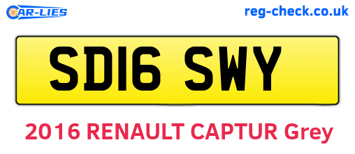 SD16SWY are the vehicle registration plates.
