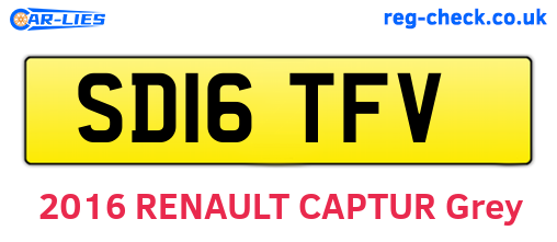 SD16TFV are the vehicle registration plates.