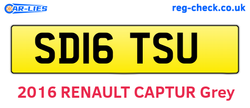 SD16TSU are the vehicle registration plates.