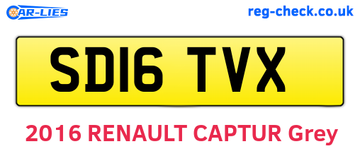 SD16TVX are the vehicle registration plates.