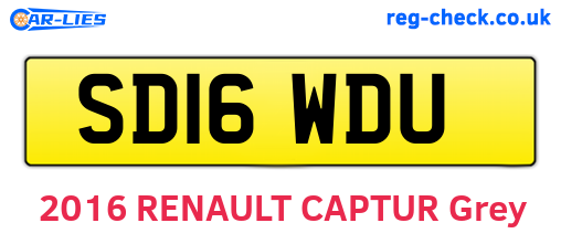 SD16WDU are the vehicle registration plates.