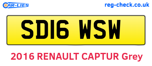 SD16WSW are the vehicle registration plates.