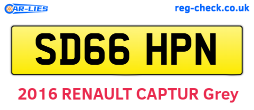 SD66HPN are the vehicle registration plates.