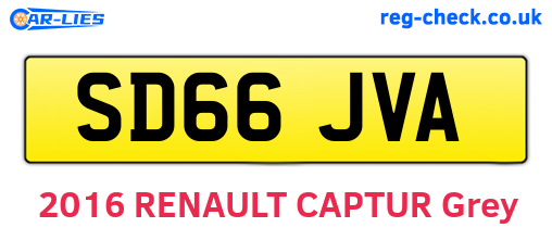 SD66JVA are the vehicle registration plates.