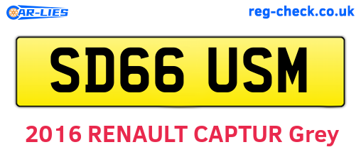 SD66USM are the vehicle registration plates.