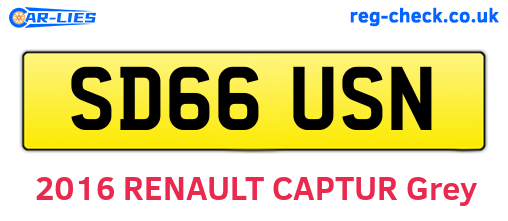 SD66USN are the vehicle registration plates.