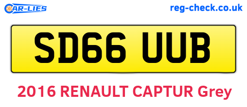 SD66UUB are the vehicle registration plates.