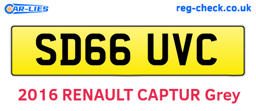 SD66UVC are the vehicle registration plates.