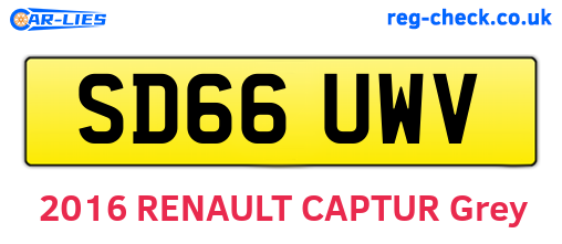 SD66UWV are the vehicle registration plates.