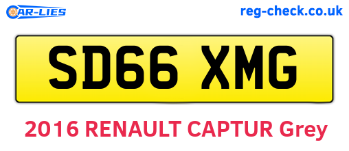 SD66XMG are the vehicle registration plates.